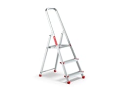 Escalera doméstica de aluminio con 3 peldaños, plegable, capacidad de 125 kg, Baulich