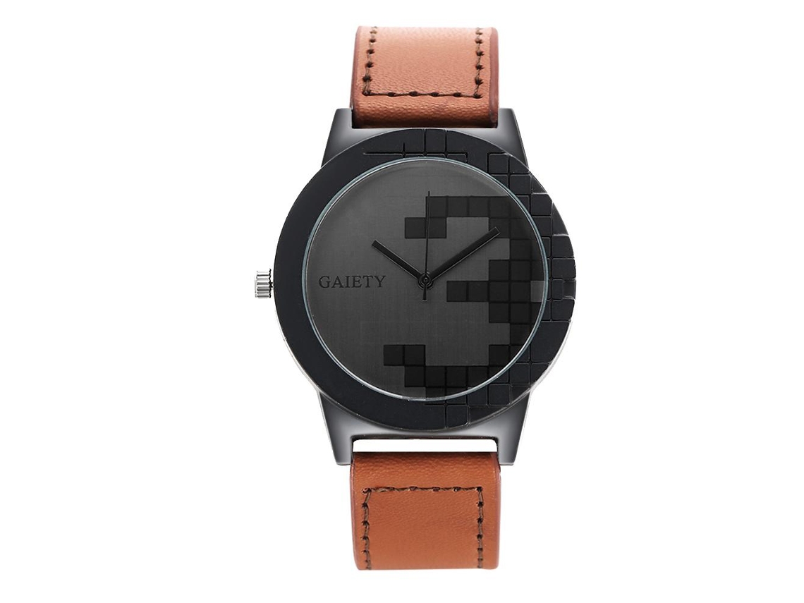 Relógio De Pulso Masculino Naviforce Estiloso À Prova D'água De Quarzo Com Pulseira De Pu Preto Khaki