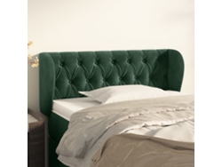 Cabecero De Terciopelo Verde Oscuro 103x23x78/88 Cm