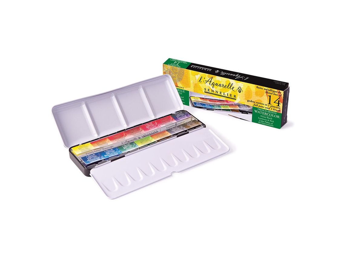 Acuarela Caja Metálica 14 Sennelier Sartenes Enteros Extra Finos