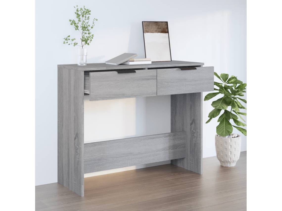 Mesa consola | Mesa de entrada | Mesa auxiliar 90x36x75 cm Derivados de madera Gris Sonoma