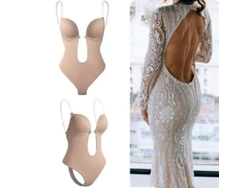 2026-shapewear Sin Espalda Con Escote En V Para Mujer, Body Moldeador Para Vestidos De Espalda Baja