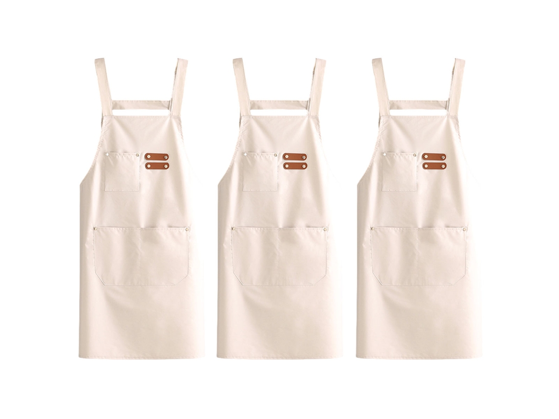 3 Piezas De Delantales Impermeables Y Antigrasa Para Cocina, Simples Y Resistentes A Manchas Y Desgaste