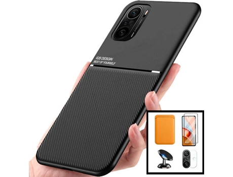 Kit Carcasa, Protector Cristal 5D, Película Trasera Y Soporte Xiaomi Poco F3 Phonecare Magnetic Lux Y Soporte Coche Magnético