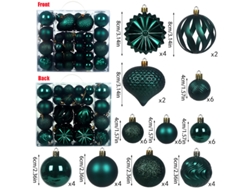 Bolas navideñas nuevas, 48 piezas, 4/6/8 cm, en caja, adornos para árbol de Navidad, decoraciones navideñas rosas. Yunzii