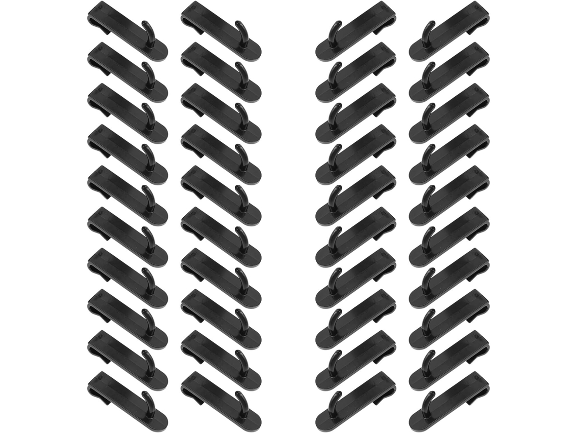 Juego 50 Ganchos Paneles Malla Metálica Abs Negro 65x17x4 Accesorios Pared Versátiles Almacenamiento