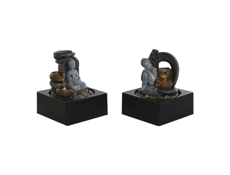 Fuente de Jardín DKD Home Decor Buda Resina 18 x 18 x 22 cm Oriental (2 Unidades)