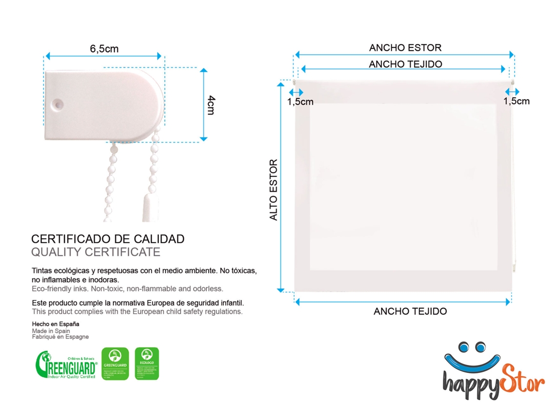 Estor Enrollable HAPPYSTOR Estampado Digital Cocina HSCC91020 155x180 cm