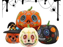 Decoraciones para exteriores | Decoraciones apiladas y espeluznantes para fiestas de otoño | Escultura de H Gokoco