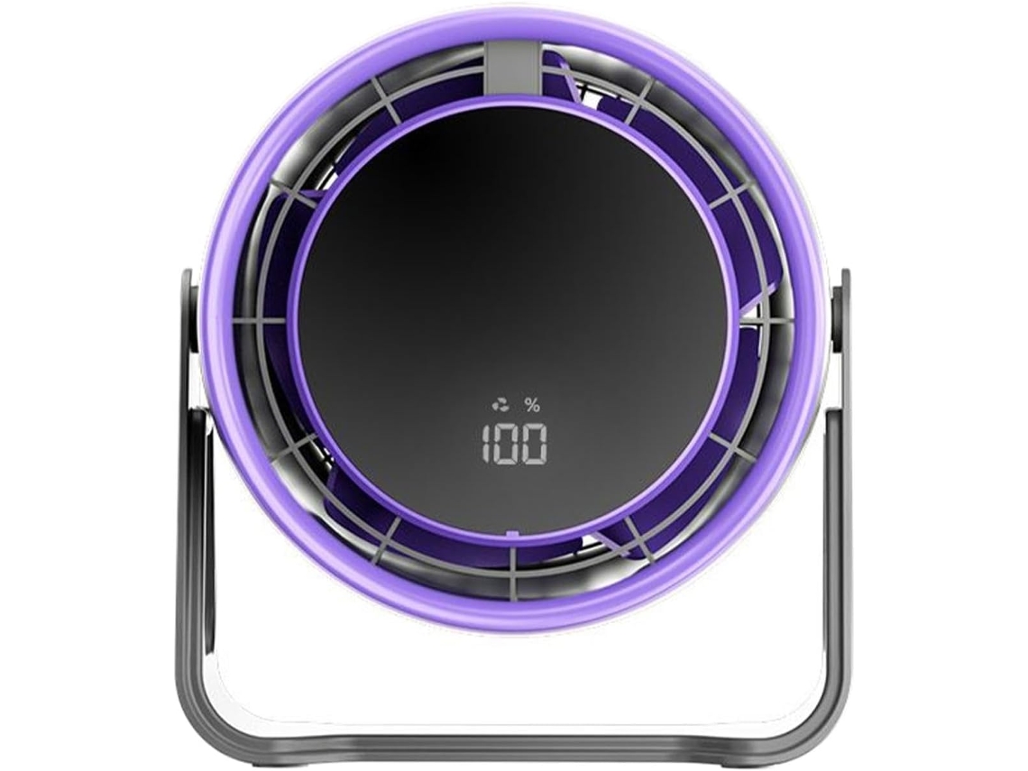 Ventilador de escritorio recargable y silencioso, portátil con pantalla LED, 100 velocidades ajustables y funcionamiento silencioso, para uso doméstico - Jortmrd