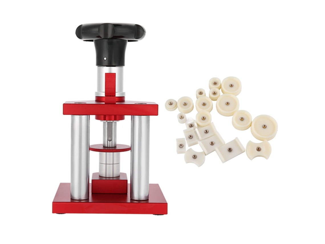 Herramienta De Prensado Para Tapas Traseras De Relojes Con 20 Matrices, Acero Inoxidable Y Aluminio.