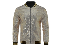 2026-chaqueta Casual De Lentejuelas Para Hombre Chaqueta Bomber Con Cremallera Para Fiesta