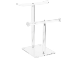 Soporte Acrílico Transparente 2 Niveles Diademas Ideal Guardar Accesorios Fácilmente Barras Cabello