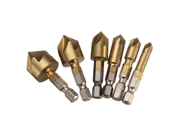 6 Brocas De Escuadra Hss 90° 5 Cuchillas Recubiertas De Titanio Mango Hexagonal Para Madera 6-19mm