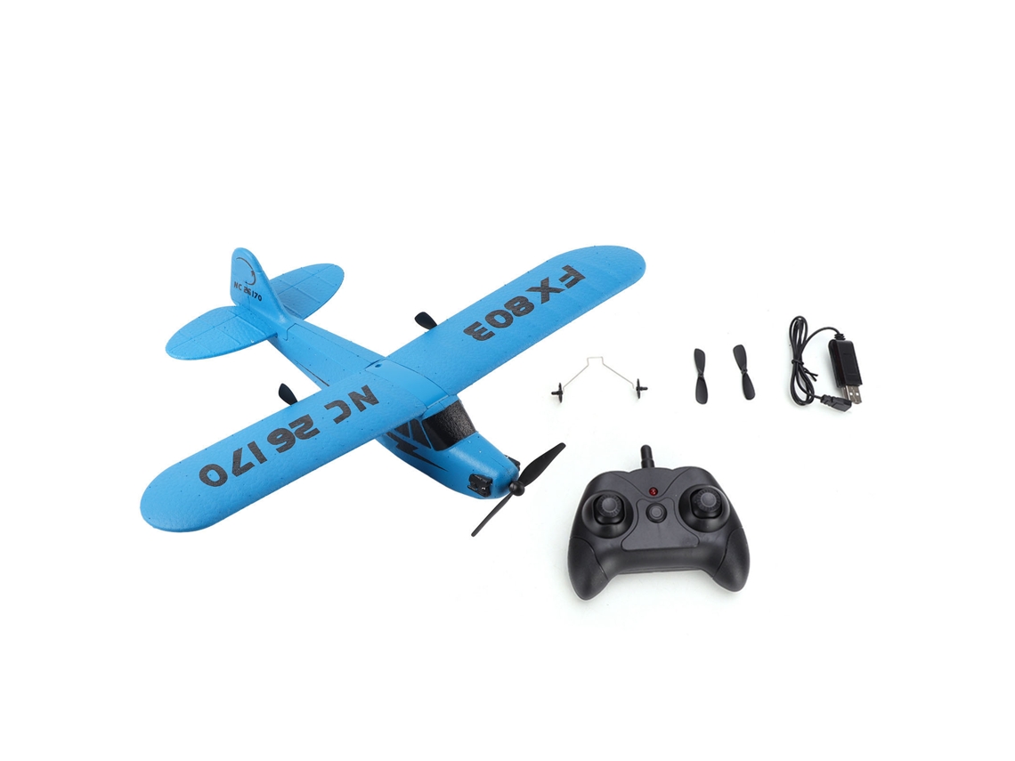 Avión De Juguete Con Control Remoto De 2 Canales Y 2.4g Para Niños - Azul