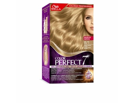 Tinte Permanente Wella Color Perfect 7 Nº 8/1 Cabellos Canosos 60 ml Rubio Claro Ceniza