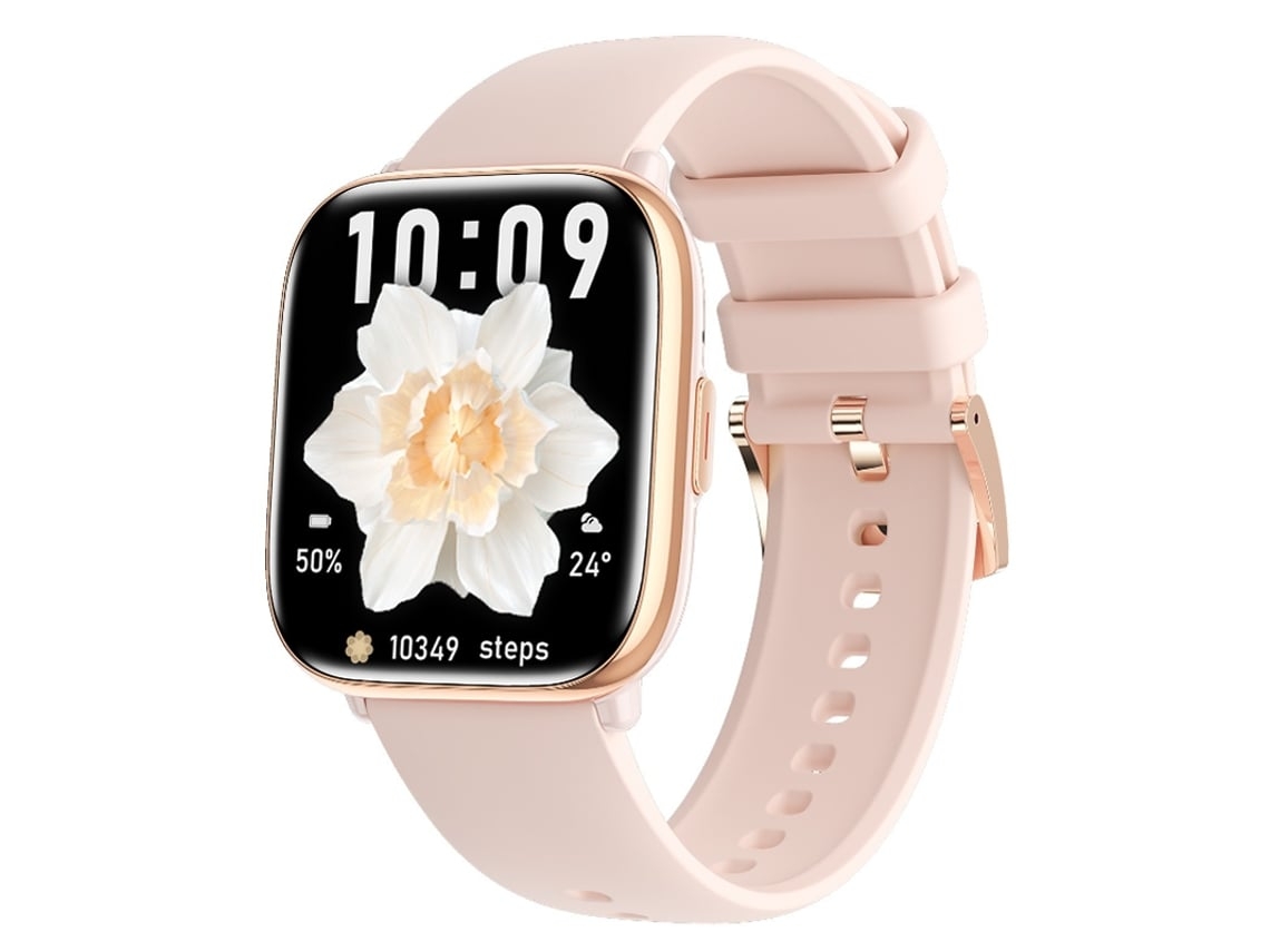 Reloj inteligente rosa para mujer con Bluetooth, tensiómetro, monitor de frecuencia cardíaca, oxímetro de pulso, monitor de sueño y podómetro.