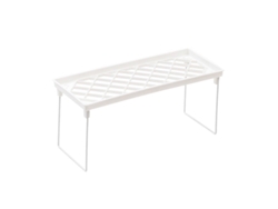 Estantería De Almacenamiento Para Dormitorio, Pp Y Metal, Plegable, Estilo Sencillo Con Diseño Hueco Para Escritorio Y Exhibición, Blanca S