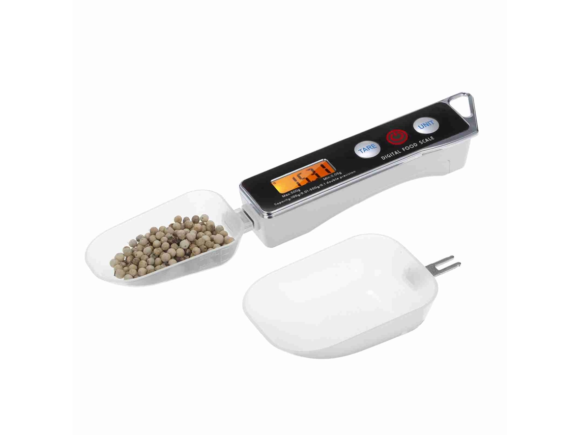 Balanza Digital Con Cuchara Y Función De Tara (0,05 G - 500 G). Medición Precisa. Apta Para Cocina Y Refrigerada.