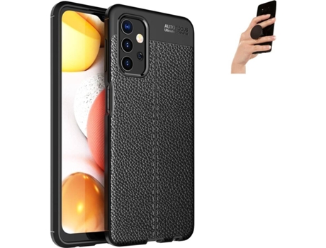 Carcasa y Popsocket Samsung A32 5G Rugged Leather Negro