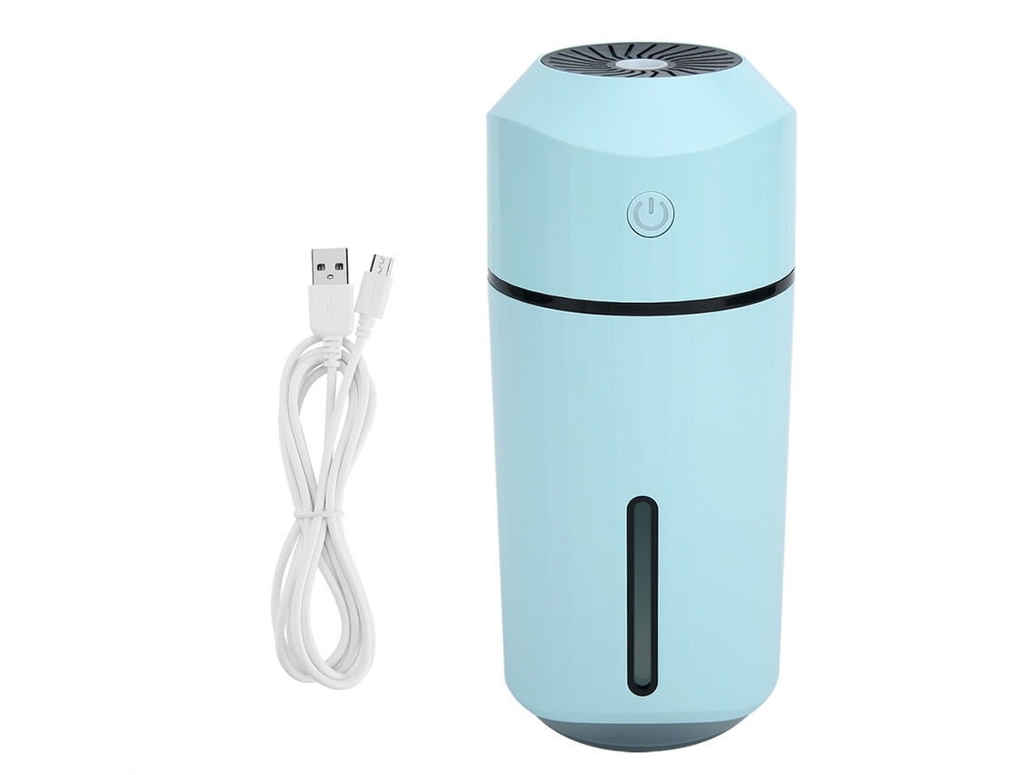 Mini humidificador LED portátil USB, purificador y difusor de aire, para el hogar, la oficina y el coche, ambientador (azul)
