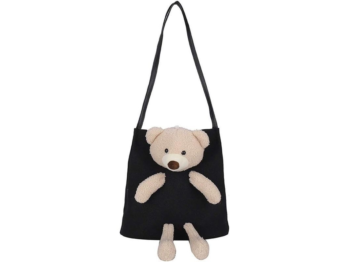 2026-mochila De Hombro Para Niña De Oso Animado Bolsa De Cubo De Lona Portátil Messenger Suave Con Hebilla Magnética Y Bolsillo Para Móvil