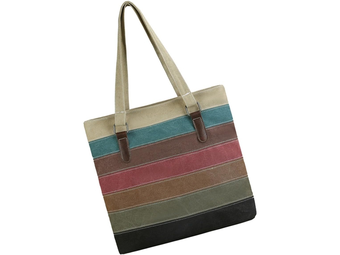 Bolso De Lona Para Mujer Ciieeo, Elegante Bolso De Compras Portátil De Gran Capacidad.