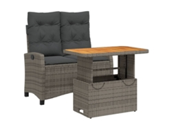 Maison Exclusive - Juego De Comedor Jardín 2 Pzas Con Cojines Ratán Sintético Gris