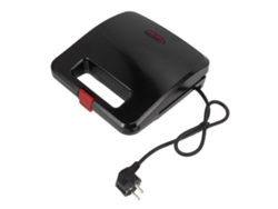Sandwichera eléctrica de 750 W con revestimiento antiadherente de acero inoxidable para paninis, gofres y filetes.
