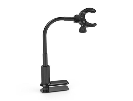 Soporte de secador de pelo de aleación negra Soporte de secador de pelo de manos libres giratorio de 360 ??grados con secador de abrazadera H
