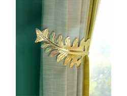 VVJIJILLY 1 Par De Abraçadeiras De Cortina Em Metal, Design Folha Para Quarto E Sala