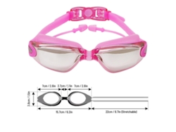 Gafas De Natación Con Tapones Antivaho, A Prueba De Fugas, Cómodas, Con Protección Uv Galvanizada Para Adultos, Mujeres, Hombres Y Jóvenes - Rosa