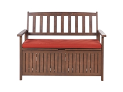 Banco con cojín BELIANI Sovana de Madera de acacia Madera oscura 120x60x91