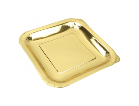 Pack 10 Platos Cartón Eco 23 Cm Oro GENÉRICO