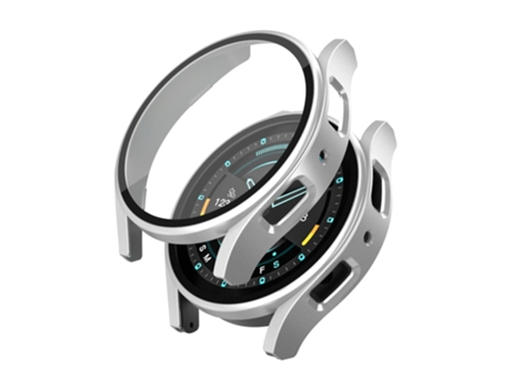 Samsung Galaxy Watch5 Pieza mate + Funda protectora para reloj con película templada integrada (Plata)