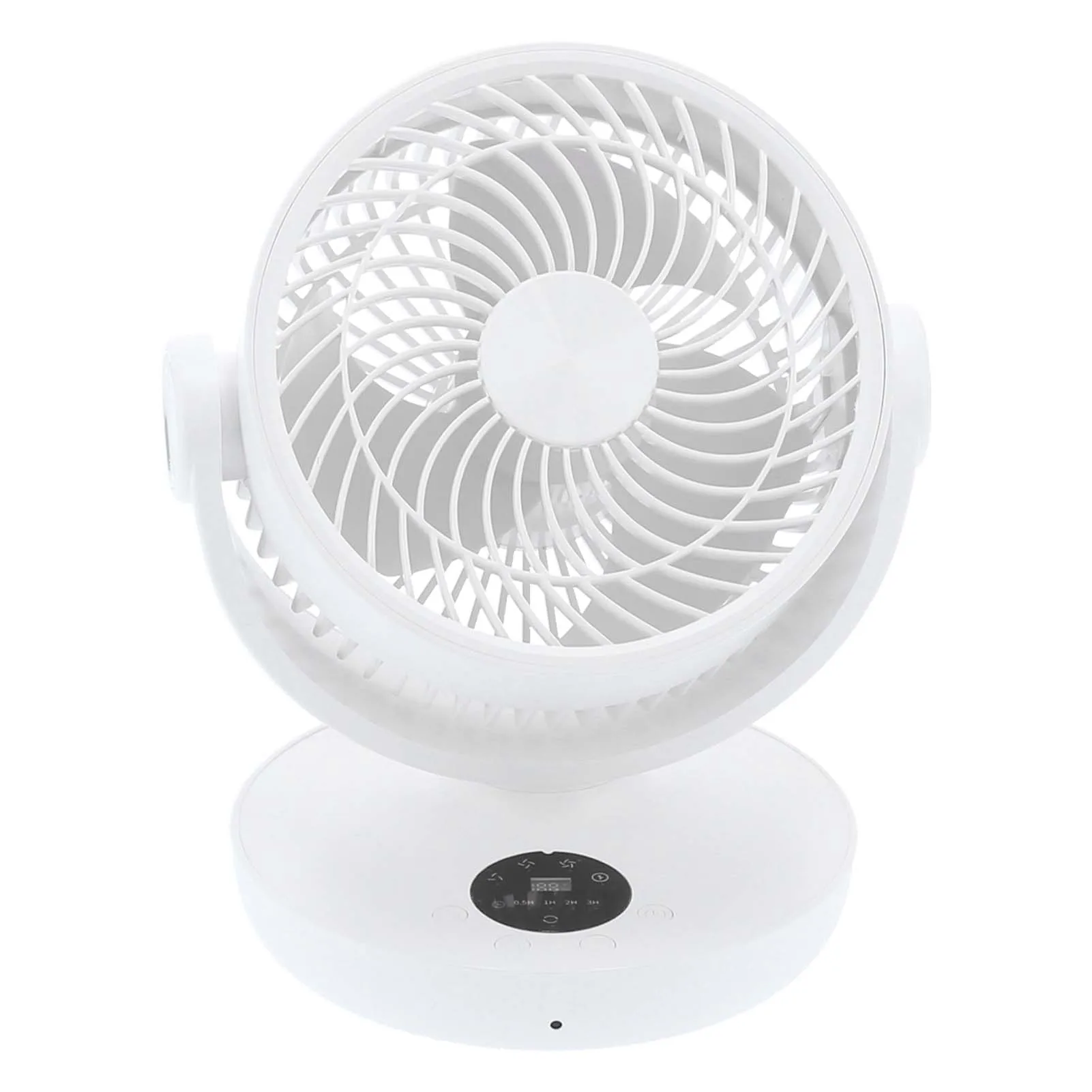 Ventilador Eléctrico (blanco) De Velocidad Regulable Con Pantalla Led Digital Y Función De Carga Usb.