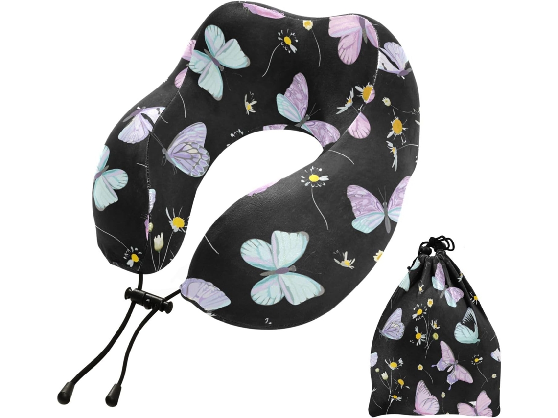 Almohada Viaje Dormir Aviones Espuma Viscoelástica Poliéster Viscoelástica. Fácilmente Soporte Fácil