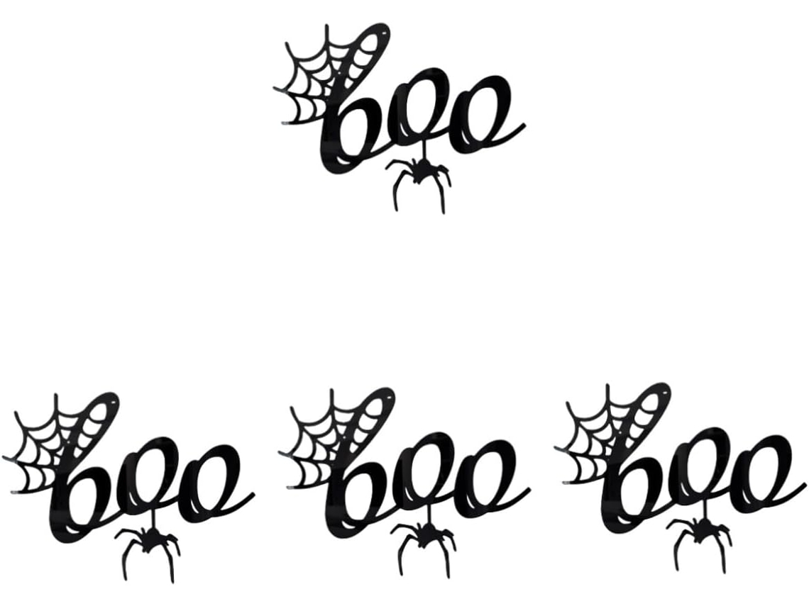 Pegatinas Autoadhesivas De Pared Con Diseño De Araña Para Decoración De Espejo De Halloween (4 Piezas)