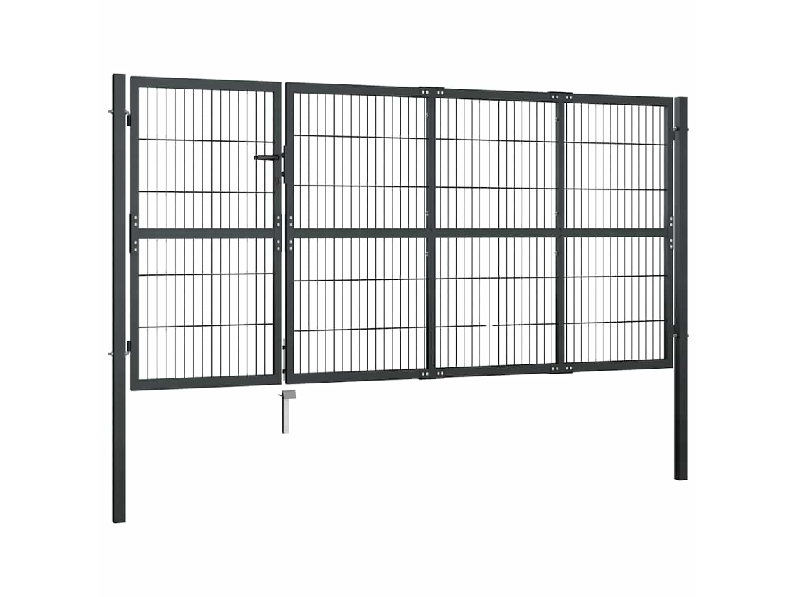 Maison Exclusive - Puerta De Jardín Con Postes De Acero 350x120 Cm Antracita