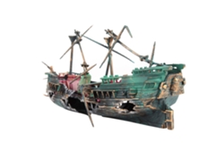 Decoração De Navio Naufrágio Para Aquário Com Mangueira De Ar Controle Diy Plástico 24cm