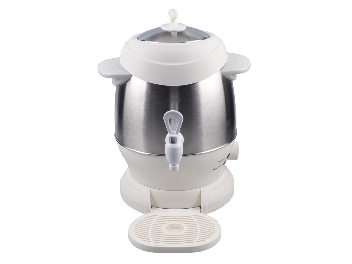 Hervidor de agua de acero inoxidable de doble capa, estilo turco, blanco, estándar europeo, gran capacidad, aislado, pico largo. Mdug