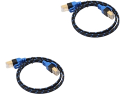 Lote De 2 Cables Ethernet Cat7 De 1 M Con Doble Blindaje Y 10 Gbps Para Router/transferencia