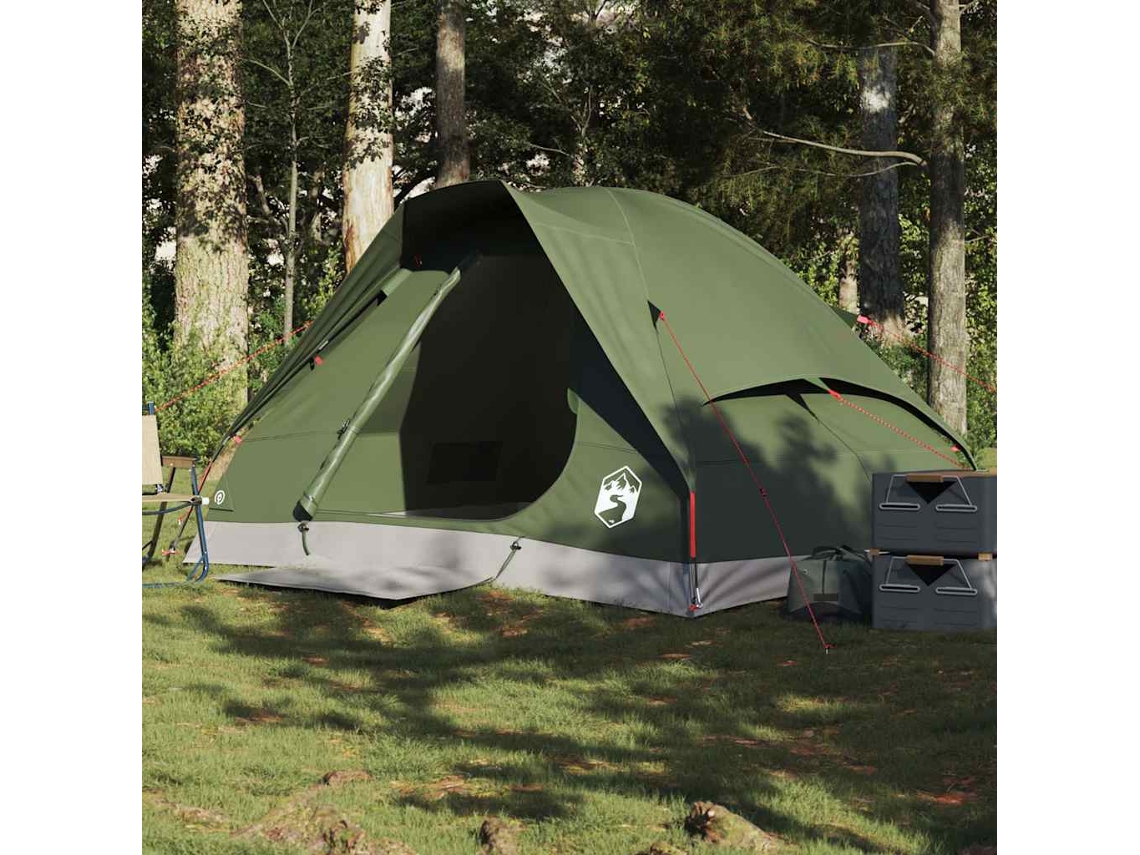 Tienda de campaña tipo cúpula para 2 personas, impermeable, color verde oliva.