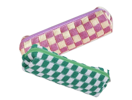 Estuche Para Lápices De Piezas, Bolsa De Almacenamiento De Papelería, Bonita Bolsa De Almacenamiento Para Niñas, Amarillo, Morado Y Verde, Blanco Z...