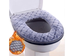Cubierta De Asiento De Inodoro Lavable, Suave Y Cálida, Cojín De Baño Gris, Flexible Para Toilets O Y Cuadrados
