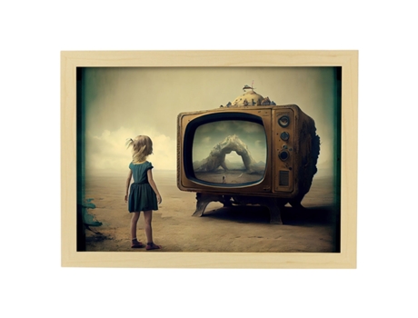 NACNIC Poster Varado En Estilo Surrealismo Cinematográfico Ilustraciones Y Grabados De Historieta Abstracta Y Artística A4 Marcos Madera