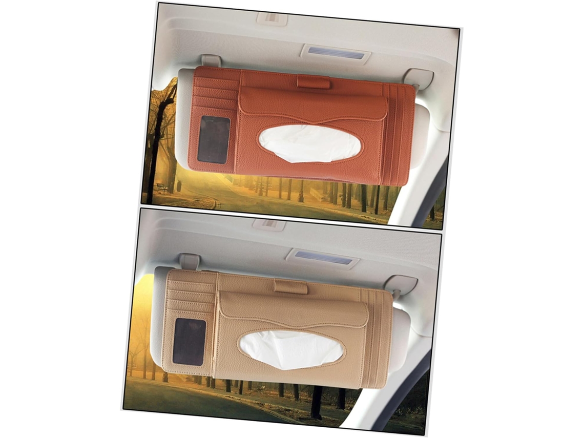 Soporte Para Pañuelos De Coche, Caja Para De Parasol, Almacenamiento De Bolígrafos Y Cd,