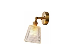 KOFIHETY Aplique de pared de vidrio vintage duradero, flexible y de bajo consumo para todas tus necesidades de iluminación. Lámpara de pared de cobre con panta
