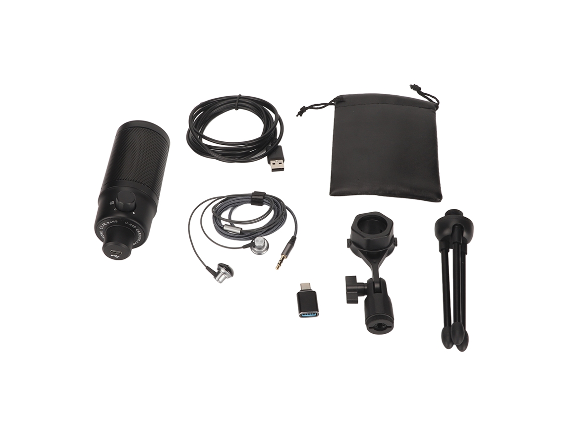 Micrófono Usb U850 Rgb Con Reducción De Ruido, Control De Volumen Y Función Plug And Play Para Podcasts Y Videojuegos.