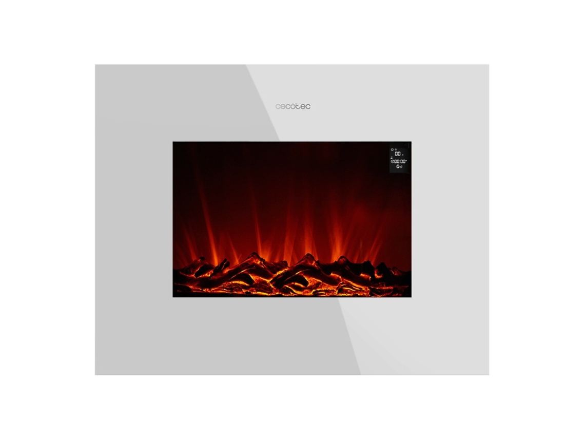Chimenea Eléctrica Decorativa de Pared Cecotec Readywarm 2690 Llamas Conectadas Blanca 1000 2000 W